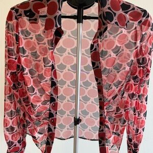 Zara Red and Black Polka Dot Blouse